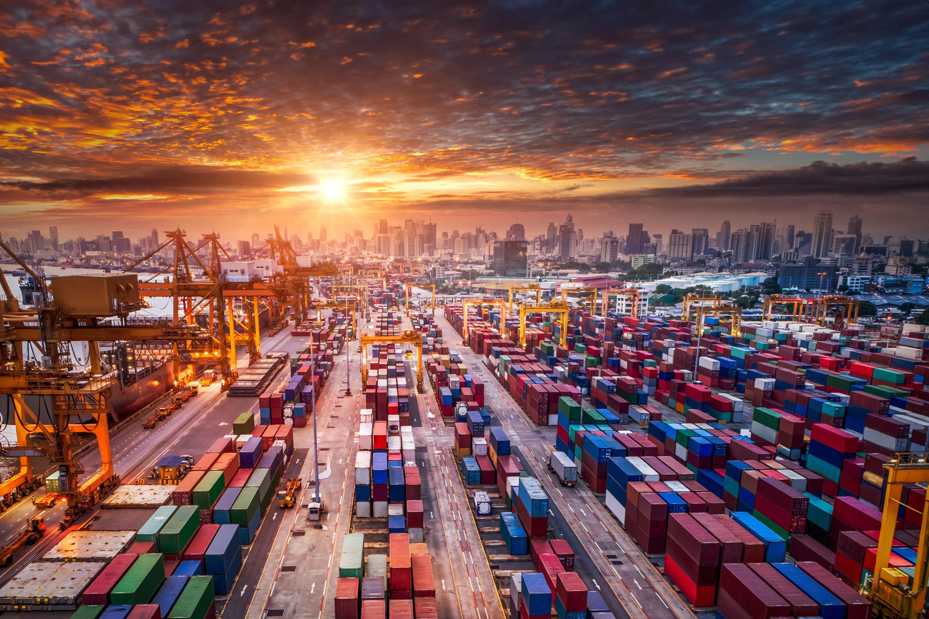 Global Trade - Sunset Port